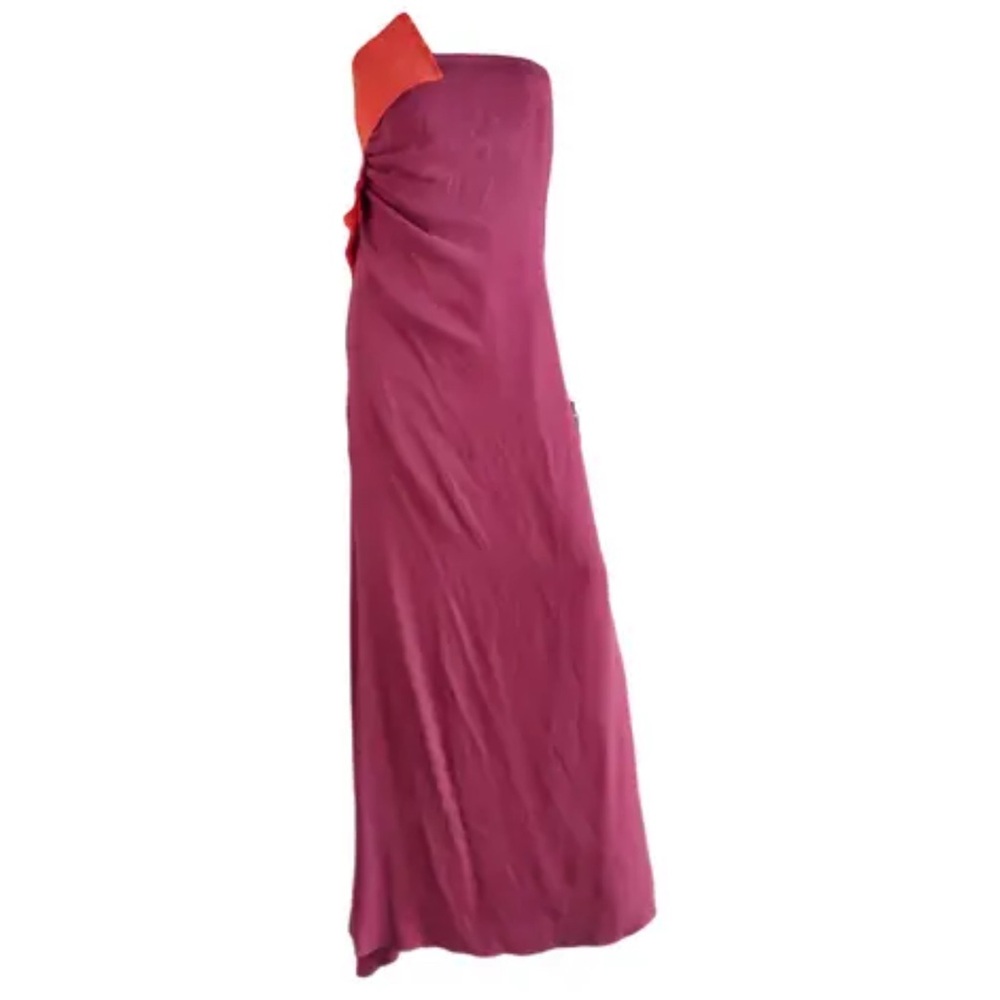 Carolina Herrera Strapless Pink and Red Dress